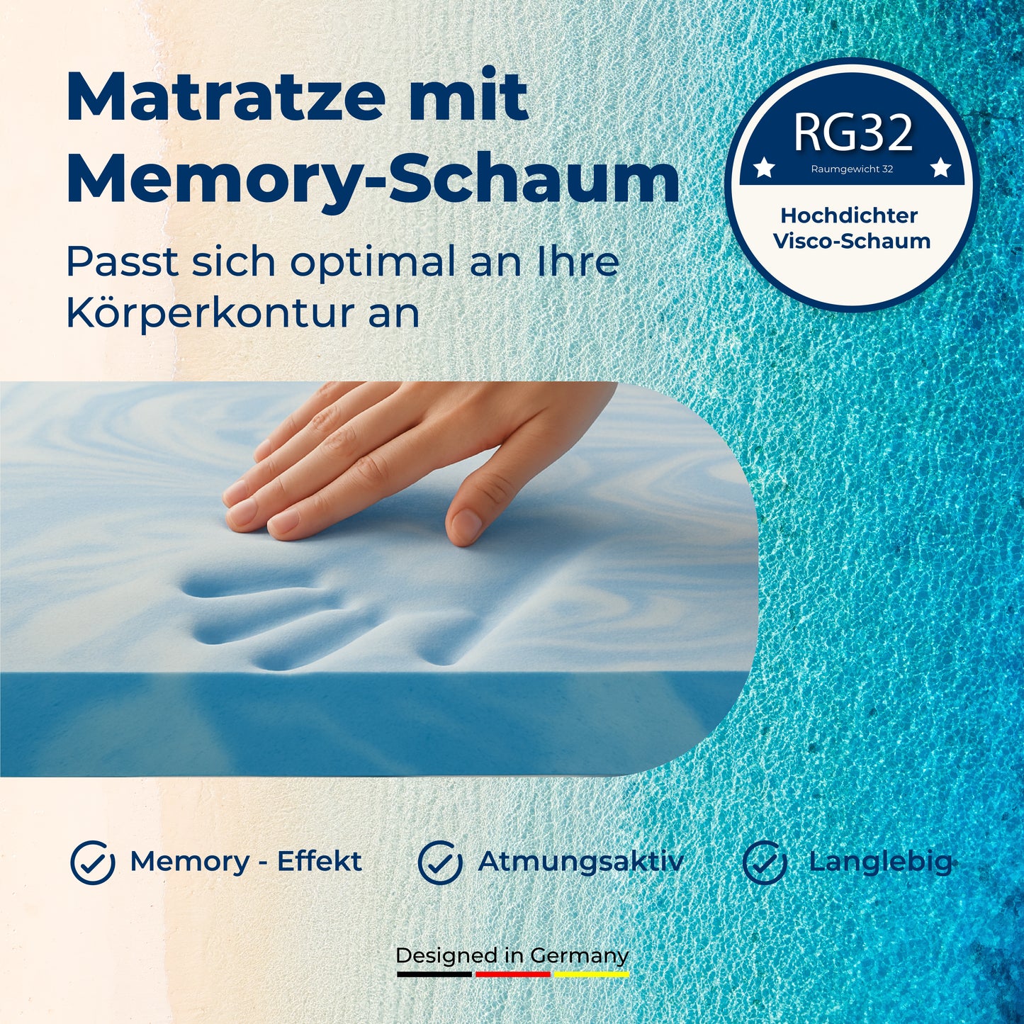 Kaltschaummatratze mit Visco-Topper – Schlafschön 7-Zonen, Ergonomisch, Waschbar & Antiallergisch