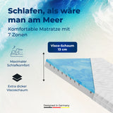 Kaltschaummatratze mit Visco-Topper – Schlafschön 7-Zonen, Ergonomisch, Waschbar & Antiallergisch